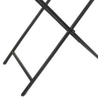 Dain 28 Inch Serving Tray Table, Foldable, Black Metal Stand, White Finish - BM309822