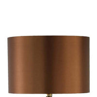 Gia 25 Inch Table Lamp, Drum Shade, Vase Shaped Glass Body, Brown Finish - BM309828