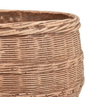 15 Inch Planter, Rustic Basket Woven Design, Resin Finish, Natural Brown - BM309876