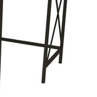 Zoe Plant Stand Table Set of 3, Metal, Rectangular Marble Top, Black Metal - BM310009