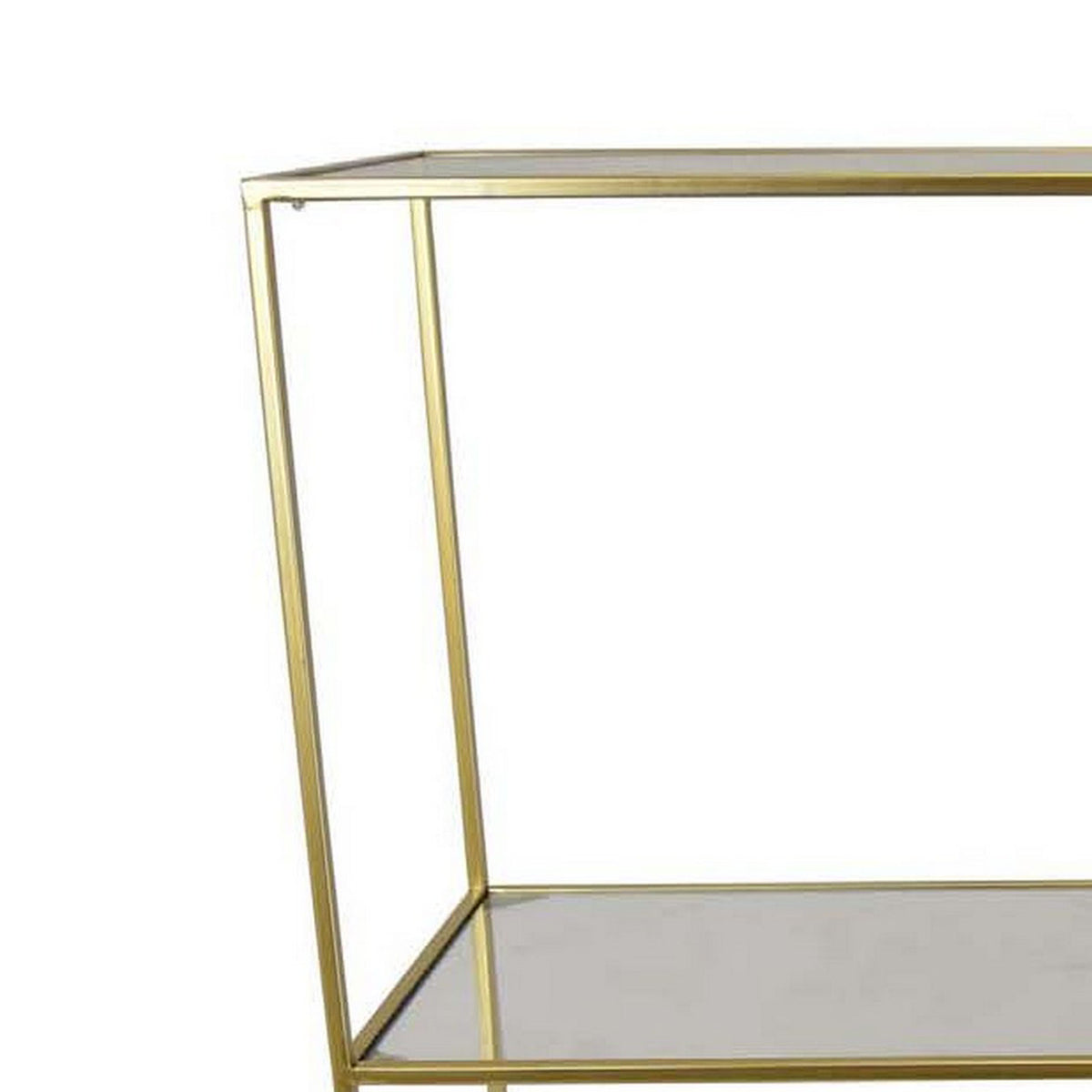 Casy 35 Inch Plant Display Stand with 4 Varied Shelves, Gold Metal - BM310018