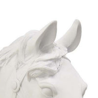 Lilie 14 Inch Horse Head Bust Statuette, Wall Mount Design, Resin, White - BM310084