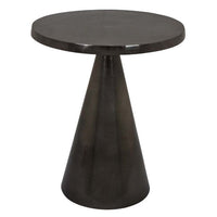 Riot 19 Inch Plant Stand Table, Round Top, Triangle Pedestal, Metal, Black - BM310106