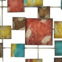 Dobi 36 Inch Wall Decor, Multiple Square Accents, Multicolored Design - BM310148