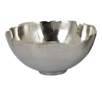 Bonz Set of 3 Bowls, Unique Top Shape, Round Base, Silver Metal Finish - BM310157