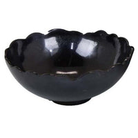 Bonz Set of 3 Bowls, Unique Top Shape, Round Base, Black Metal Finish - BM310159