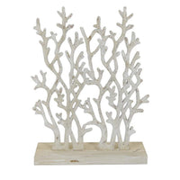 Spark 20 Inch Coral Table Top Decor, Coastal Design, Resin, Antique White - BM310167