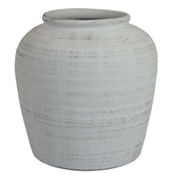 Gri 11 Inch Vase, Baluster Shape, Distressed White, Transitional Style - BM310169