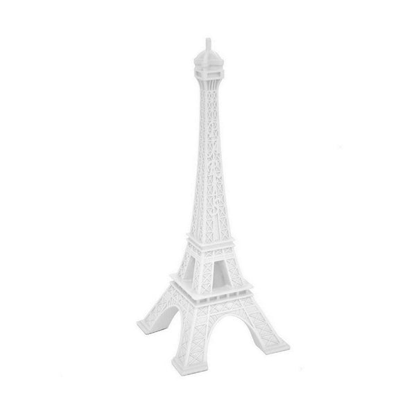 15 Inch Eiffel Towers Accent Decor, Resin, Modern Style Sculpture, White - BM310186