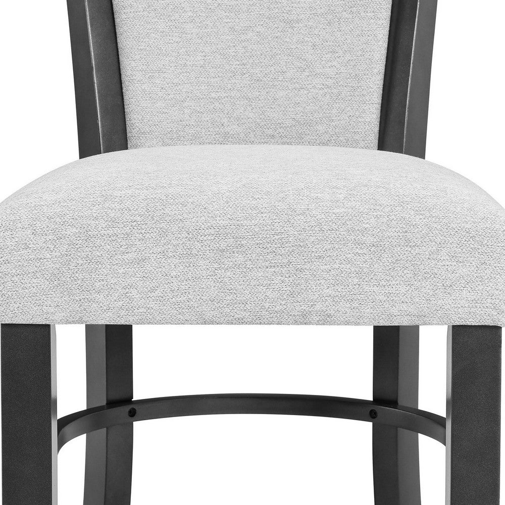 Brandon 24 Inch Counter Height Chair Set of 2, White Fabric Upholstery - BM310197