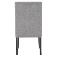 Amber 27 Inch Dining Side Chair Set of 2, Cushioned Gray Fabric Upholstery - BM310203