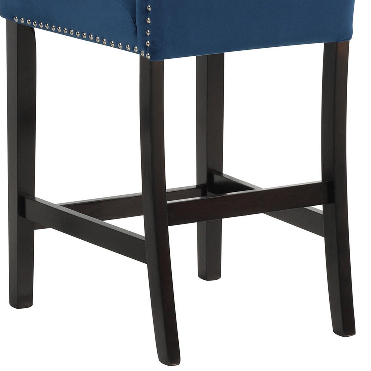 Jordan 24 Inch Counter Height Side Chair Set of 2, Fabric Upholstery, Blue - BM310207