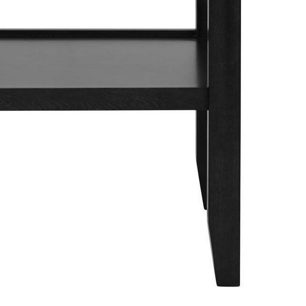 Jordan 42 Inch Round Counter Height Table, Glass Top, Wood, White, Black - BM310209