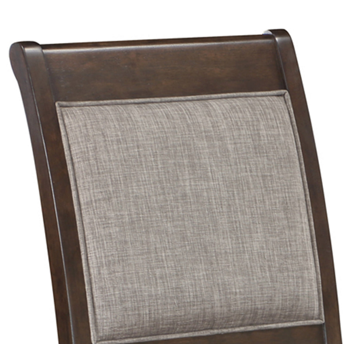 Dylan 20 Inch Side Chair Set of 2, Gray Fabric Upholstery, Brown Wood - BM310215