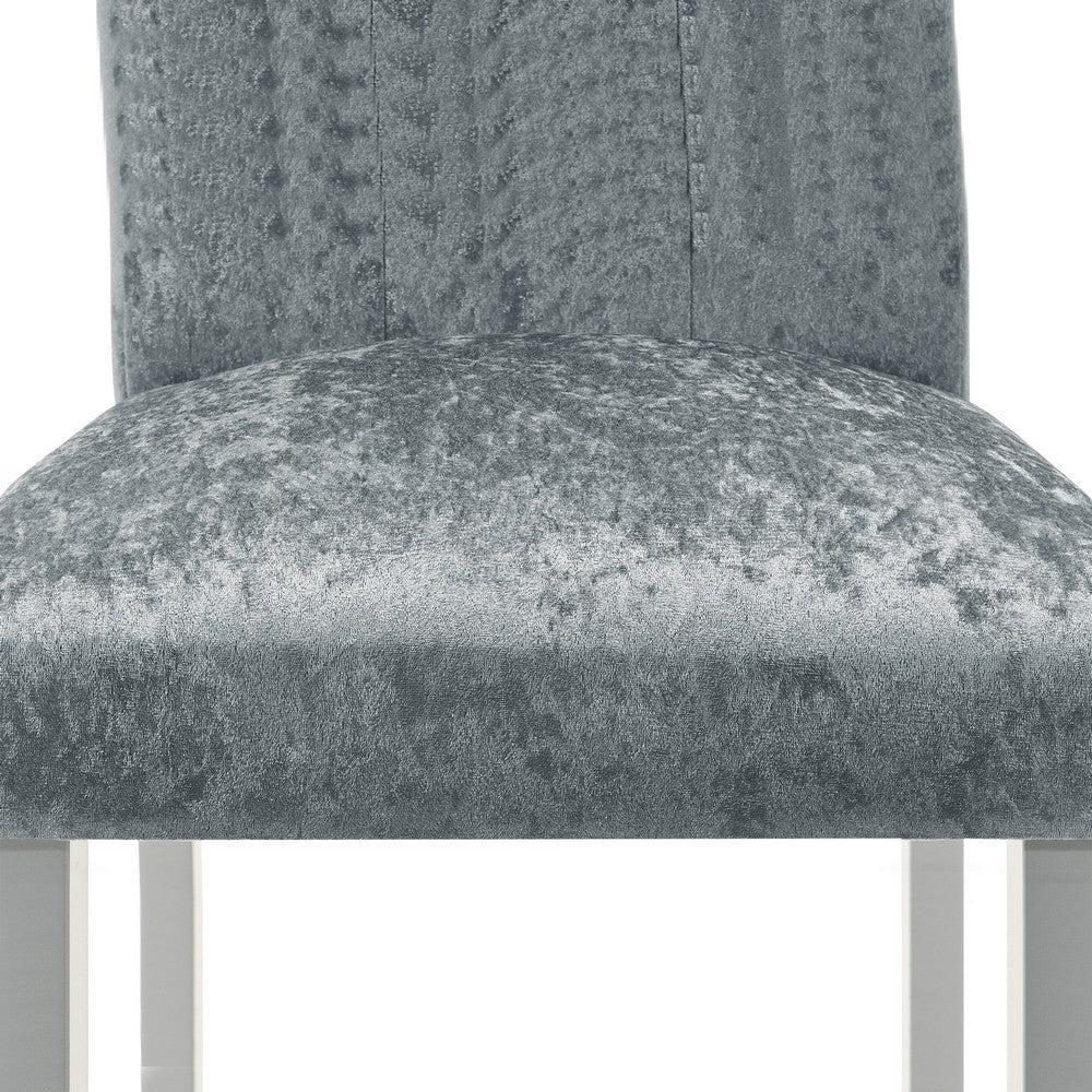 Liam 27 Inch Side Chair Set of 2, Wood, Tufted Gray Fabric Upholstery - BM310220