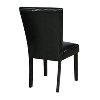 Tristan 38 Inch Side Chair Set of 2, Faux Leather, Wood Frame, Black - BM310236