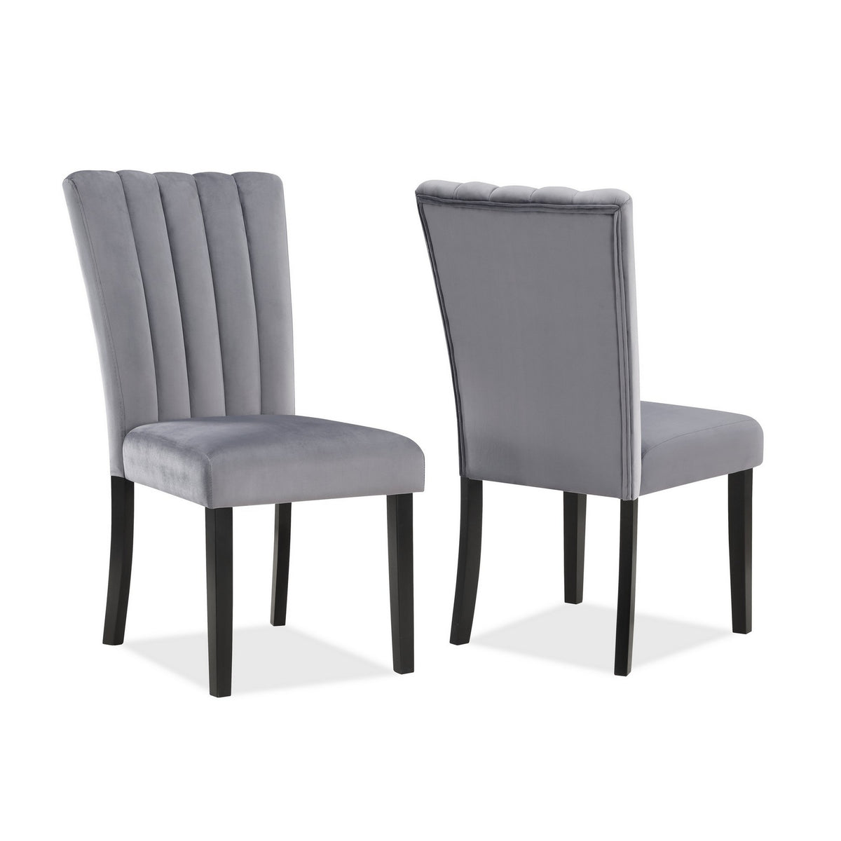 Marcus 20 Side Chair Set of 2, Fabric Upholstery, Cushioned, Black, Gray - BM310238