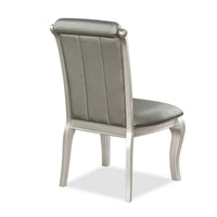 Harrison 20 Inch Side Chair Set of 2, Classic Tufted Faux Leather, Gray - BM310244