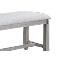 Peter 50 Inch Dining Bench, Fabric Upholstery, Cushioned, Driftwood Gray - BM310253