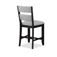 Kara 26 Inch Counter Height Chair Set of 2, Wood Frame, Upholstered, Gray - BM310266