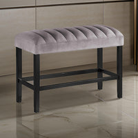 Marcus 38 Inch Counter Height Bench, Wood Frame, Fabric Upholstery, Gray - BM310267