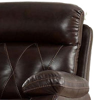 Dudd 37 Inch Power Glider Recliner with USB Port, Faux Leather, Brown - BM310898