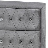 Zoha 49 Inch Tall Dresser Chest, 5 Drawer, Cabriole Legs, Gray Upholstery - BM310912