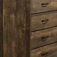 47 Inch Tall Dresser Chest with 5 Drawers, Wood Grains, Light Brown - BM310930