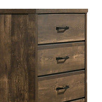 47 Inch Tall Dresser Chest with 5 Drawers, Wood Grains, Light Brown - BM310930