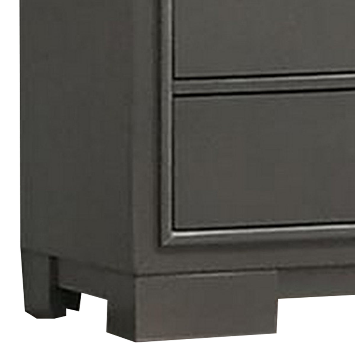 Aliso 47 Inch Tall Dresser Chest, 5 Drawers, Solid Wood, Dark Gray Finish - BM310944