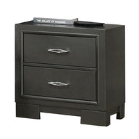 Aliso 23 Inch Nightstand, 2 Drawers, Bracket Feet, Solid Wood, Dark Gray  - BM310946