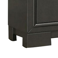 Aliso 23 Inch Nightstand, 2 Drawers, Bracket Feet, Solid Wood, Dark Gray  - BM310946