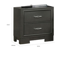 Aliso 23 Inch Nightstand, 2 Drawers, Bracket Feet, Solid Wood, Dark Gray  - BM310946