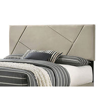 Neri California King Bed, Channel Tufted, Welt Trim, Light Gray Upholstery - BM310953