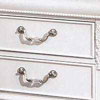 Aleci 24 Inch Nightstand, 2 Drawers, Carved Details, Solid Wood, White  - BM310969