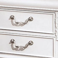 Aleci 24 Inch Nightstand, 2 Drawers, Carved Details, Solid Wood, White  - BM310969