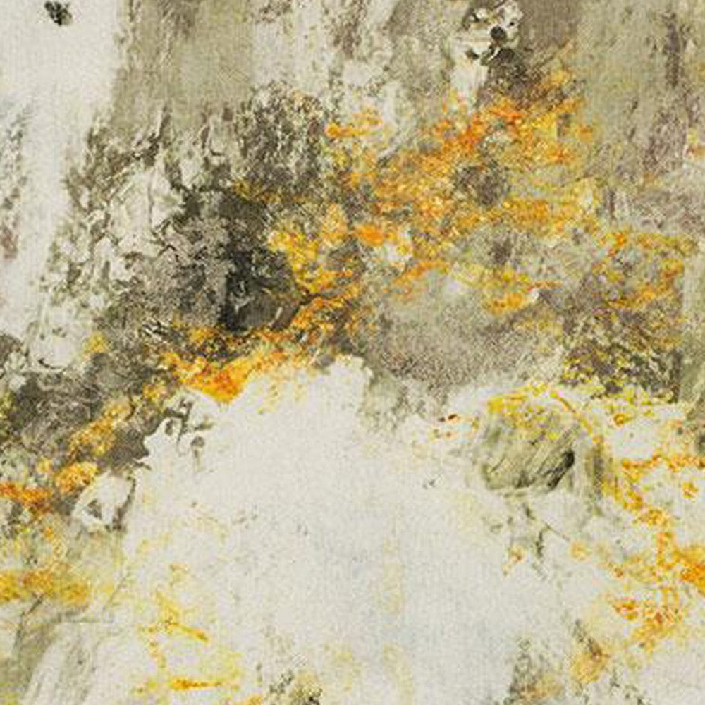 Navi 5 x 8 Medium Area Rug, Marble Pattern, Latex Back, Gold Abstract, Gray - BM310971