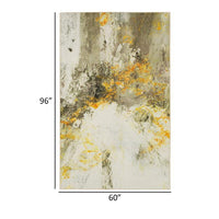 Navi 5 x 8 Medium Area Rug, Marble Pattern, Latex Back, Gold Abstract, Gray - BM310971