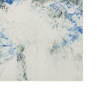 Navi 8 x 10 Large Area Rug, Marble Pattern, Latex Back, Blue Abstract, Gray - BM310972