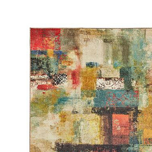 Navi 8 x 10 Large Area Rug, Modern Art, Latex Back, Multicolor Abstract - BM310974