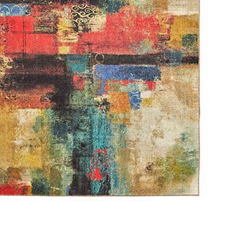 Navi 8 x 10 Large Area Rug, Modern Art, Latex Back, Multicolor Abstract - BM310974
