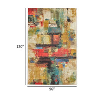Navi 8 x 10 Large Area Rug, Modern Art, Latex Back, Multicolor Abstract - BM310974