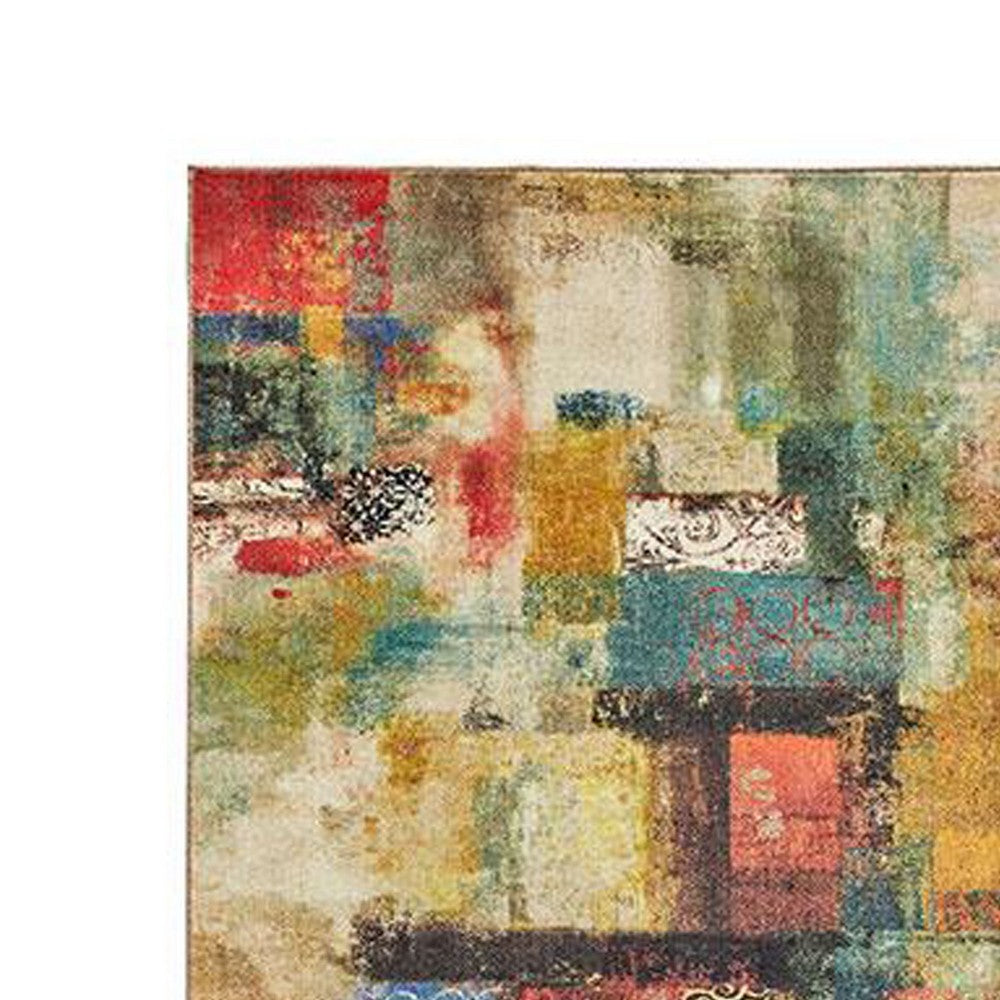 Navi 5 x 8 Medium Area Rug, Modern Art, Latex Back, Multicolor Abstract - BM310975
