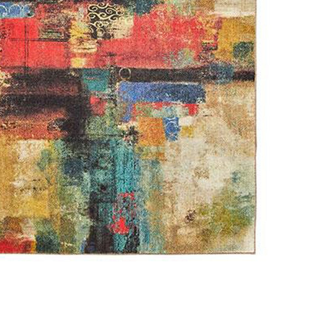 Navi 5 x 8 Medium Area Rug, Modern Art, Latex Back, Multicolor Abstract - BM310975