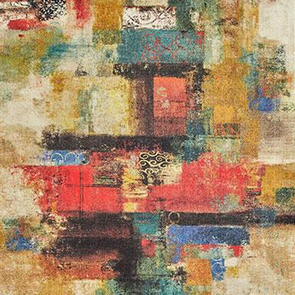 Navi 5 x 8 Medium Area Rug, Modern Art, Latex Back, Multicolor Abstract - BM310975
