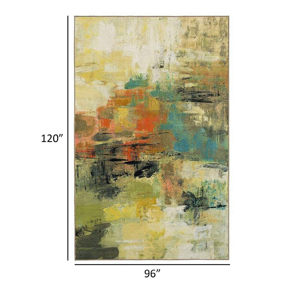Navi 8 x 10 Large Area Rug, Modern Art, Latex Back, Multicolor Abstract - BM310976