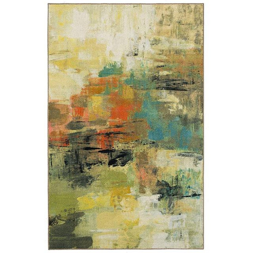 Navi 5 x 8 Medium Area Rug, Modern Art, Latex Back, Multicolor Abstract - BM310977