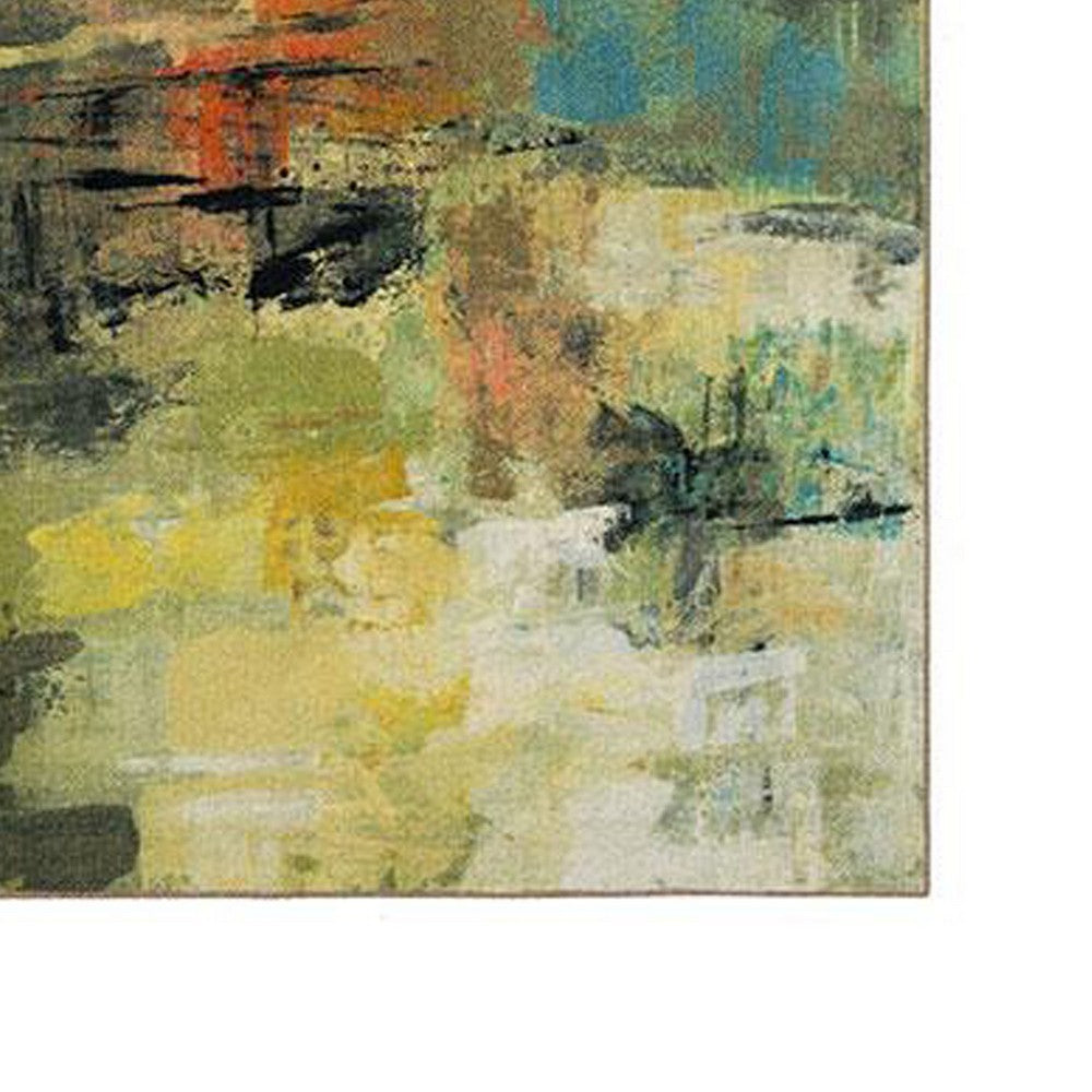 Navi 5 x 8 Medium Area Rug, Modern Art, Latex Back, Multicolor Abstract - BM310977