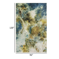 Navi 8 x 10 Large Area Rug, Modern Art, Latex Back, Multicolor Abstract - BM310978