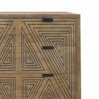 Zaha 36 Inch Dresser Chest, 8 Drawers, Angled Leg, Mango Wood, Natural - BM311057